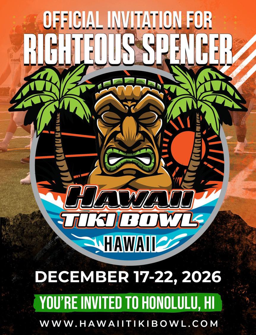 RSpencer_77's tweet image. Extremely grateful and honored to be invited to The Hawaii Tiki Bowl and I look forward to competing. @HawaiiTikiBowl #NOPE #AGTG @CoachHill_7 @jomaul66 @CoachKGranger @WeAreFu1shear
@Coach_DJones @CoachBHardee @CSpencer77 @FCRecruits