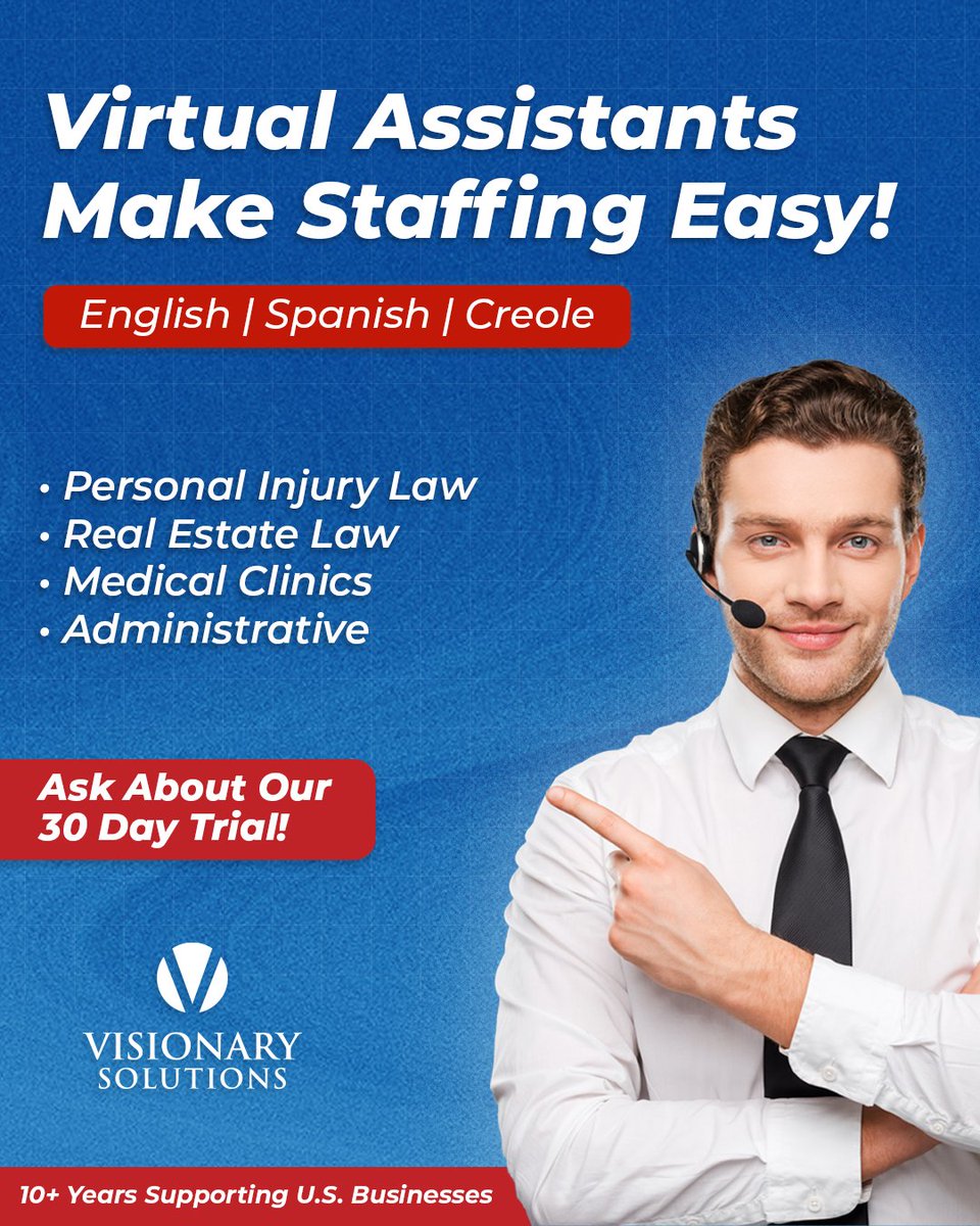 visionarybizdev's tweet photo. Staffing doesn’t have to be complicated. Ask about our 30-day trial and see how it works for your team.

🖥️ https://t.co/VOWz4WeA9A
📲 Call us 877-220-1609
📧 Email: jabele@visionarysolutionsinc.com

#Outsourcing #VirtualAssistant #BusinessGrowth #CostSavings #BusinessSolutions https://t.co/oGqDqpgdmh