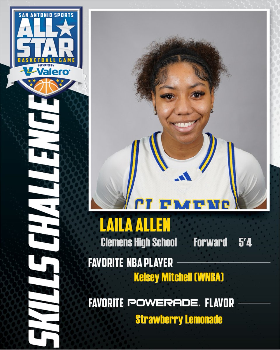 SA_Sports's tweet photo. Tune in tonight on @KsatSportsNow. Congratulations on being chosen for the Skills Challenge for the San Antonio Sports All-Star Basketball Game presented by @valeroenergy! 🏀

#SASAllStarGame @Laila_Allen_13 @NoelisaEspinoza @Jordans2tuff @leahmitchell08 https://t.co/KSciKytzoR