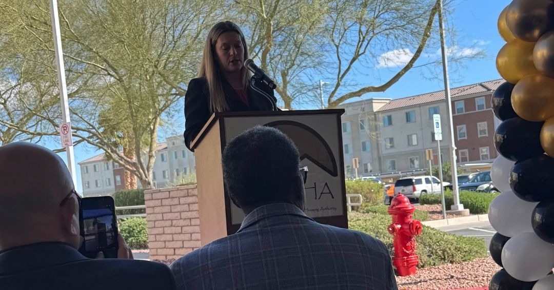 We were proud to join the Southern Nevada Regional Housing Authority to celebrate the grand opening of James Down Towers in Las Vegas. 🏢 $42M in tax-exempt bonds helped modernize the 200-unit senior community, preserving safe, affordable housing for Nevada’s seniors. 💙