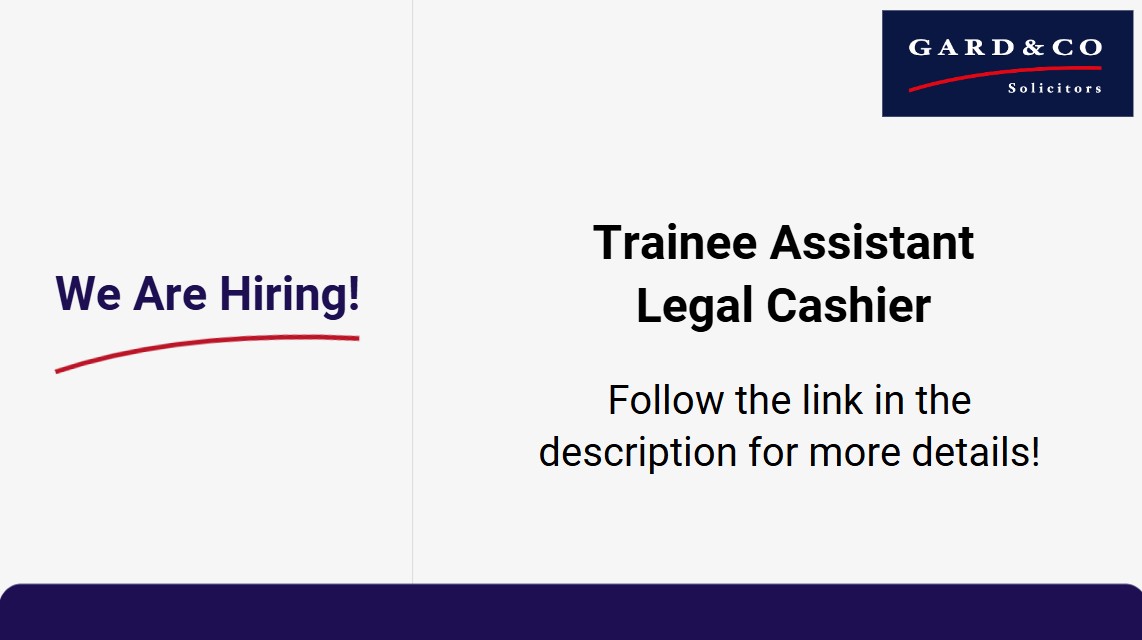 We are hiring for a full time trainee assistant legal cashier.
For more details please visit:  gardandco.com/more/careers/c…