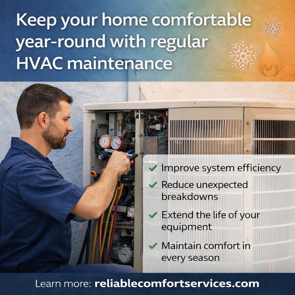 services38159's tweet photo. Keep your home comfortable year-round with regular HVAC maintenance ❄️🔥

Learn more: https://t.co/wgvVuTBTGM

#HVACMaintenance #HomeComfort #ReliableComfortServices #HeatingAndCooling #HomeEfficiency #ACService #PreventiveMaintenance https://t.co/PLYXkgpUut