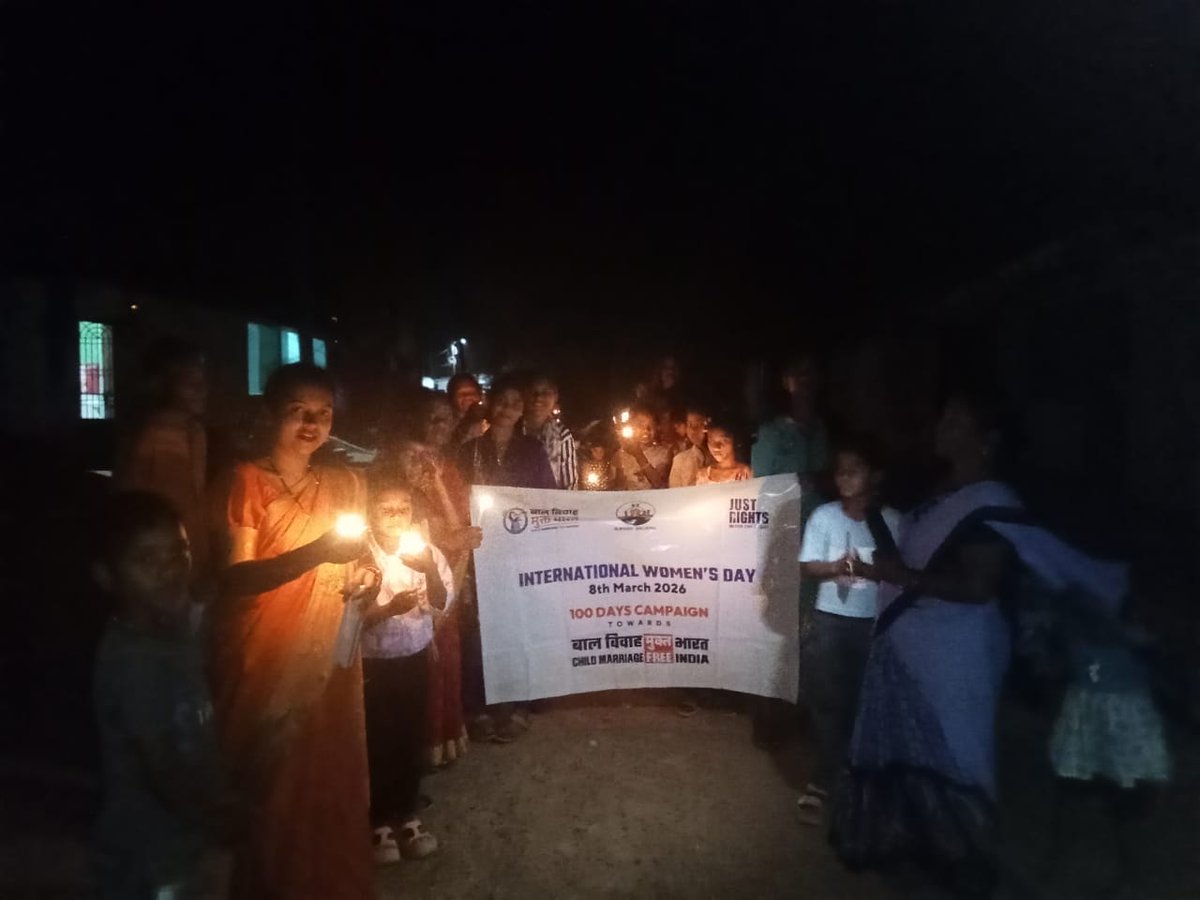 humarabachpan's tweet photo. On #IWD2026, the 100 Days Campaign to End Child Marriage concluded with candle marches in 2 blocks of Kandhamal. Around 180 participants, led by women leaders and ICDS staff, raised their voices for girls’ rights and a child-marriage-free Kandhamal. #RightsJusticeAction https://t.co/Og1719dgI7