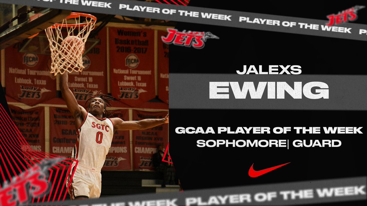 SGTCJets's tweet photo. Jalexs Ewing has been named GCAA Men's Basketball Player of the Week.  Congratulations @Jalexs_! #SGTCJets #POTW https://t.co/aIkCcg6Z78