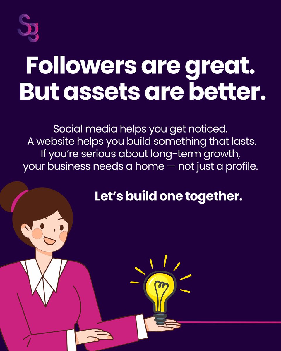 _Software_Giant's tweet photo. Many businesses are growing their followers but forgetting to build their foundation.

Social media gives you visibility.
A website gives you ownership.

The real strategy? Use both — but never depend on one.

#WebsiteDevelopment #DigitalBusiness #StartupGrowth #BusinessStrategy https://t.co/w9g563LLTZ