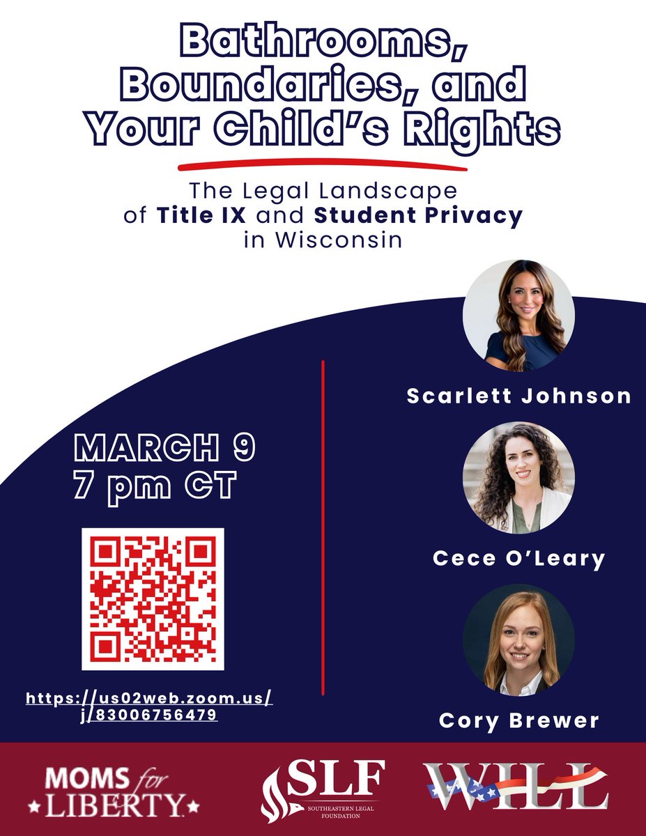Cece_OLeary's tweet photo. Tonight! We break down what is happening in Wisconsin and how these policies could affect a school district near you. Open to anyone who wants to learn more about their child’s rights. https://t.co/M6ZgZVdLDQ

@WILawLiberty @Moms4Liberty @scarlett4kids @CoryJBrewer @slf_liberty https://t.co/HeakzSnEib