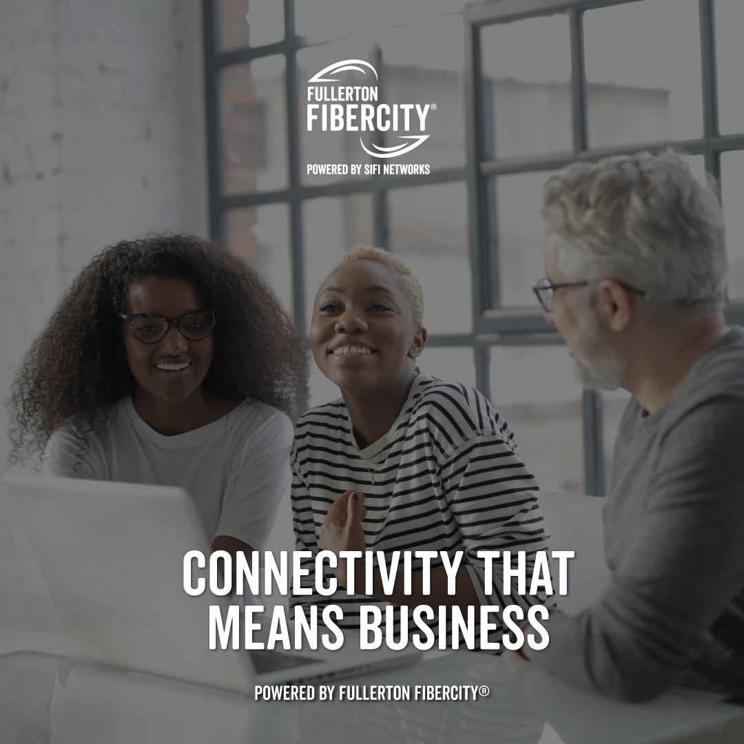 FFibercity's tweet photo. Fiber that works for business. The Fullerton FiberCity® network delivers the connectivity businesses need to grow and compete:

Fast, scalable speeds
Reliable, secure connectivity
Cloud, video &amp; remote-work ready

Learn more at https://t.co/j6kilbOt8c. https://t.co/KxzTW1eQjM