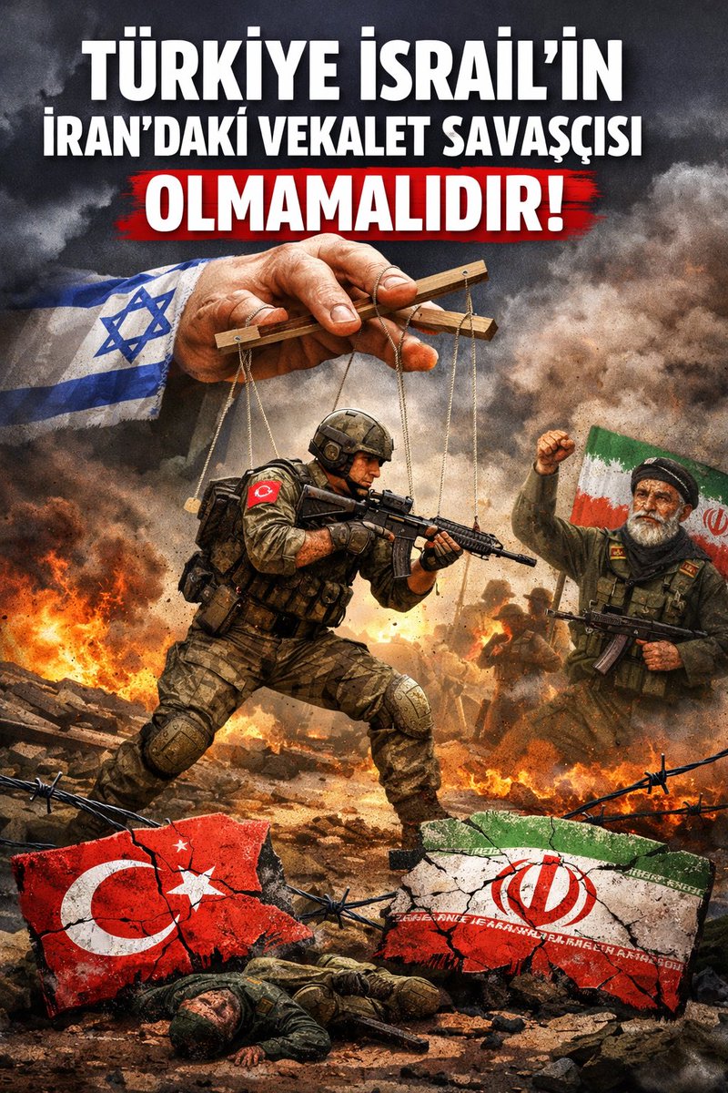 Türkiye’yi İran’a karşı kullanmak, savaştırmak ve çocuklarımızı İsrail için İran’a ölüme göndermek istiyorlar. Bu maksatla Türkiye’yi provoke ediyorlar. İran’dan balistik füze düşse bile inanma. Bu bir yanlış bayrak operasyonu olur. Türkiye İsrail’in İran’daki vekalet savaşçısı