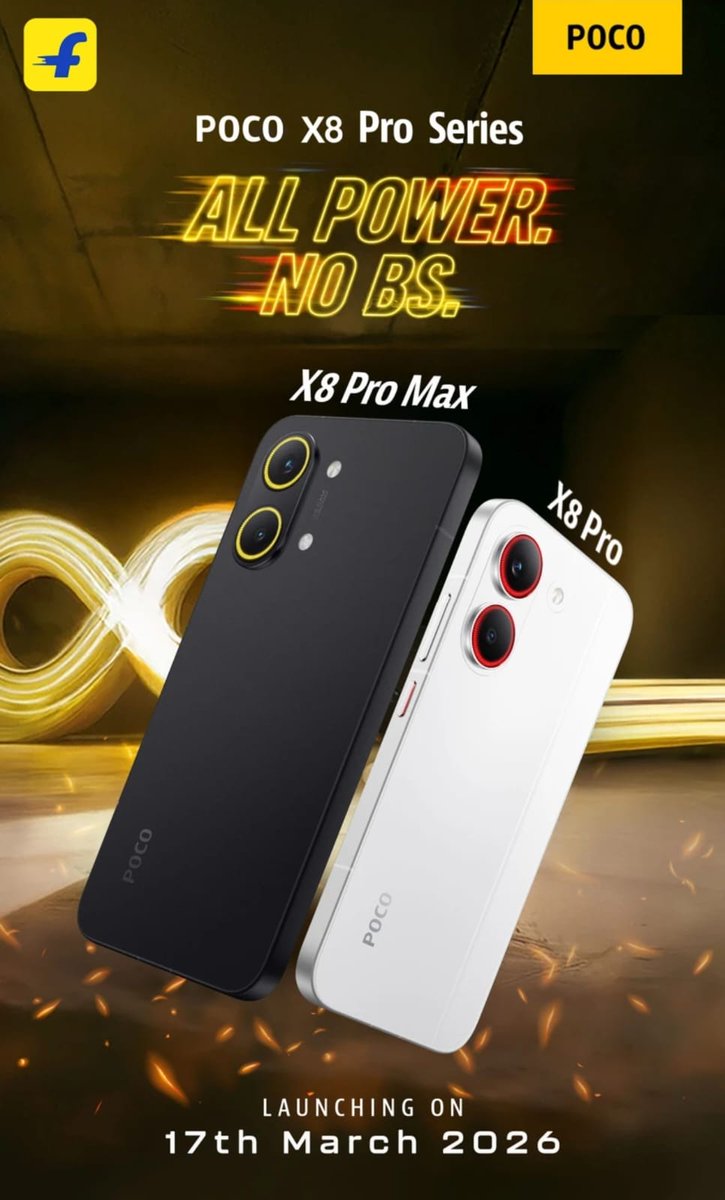 imPrernaS's tweet photo. Power. Performance. No nonsense. ⚡
The #POCOX8ProSeries is about to land and it looks insane.
17 March 2026 can’t come soon enough. 🔥
#POCOX8Pro #POCOX8ProMax #AllPowerNoBS

@digvj @IndiaPOCO @sandeep9sarma @KenSekhar @Huilgol https://t.co/Ho4lsC7qhs