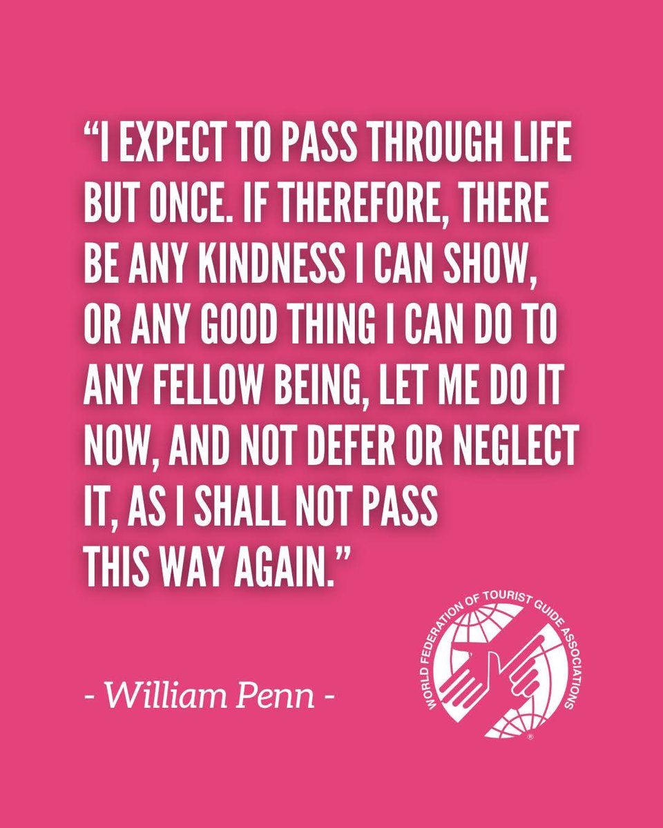 ✨ This week, let’s lead with kindness.
✨ Let’s share our passion generously.
✨ And let’s never underestimate the impact of the good we can do today.

#WFTGA #TouristGuides #GuidingWithHeart