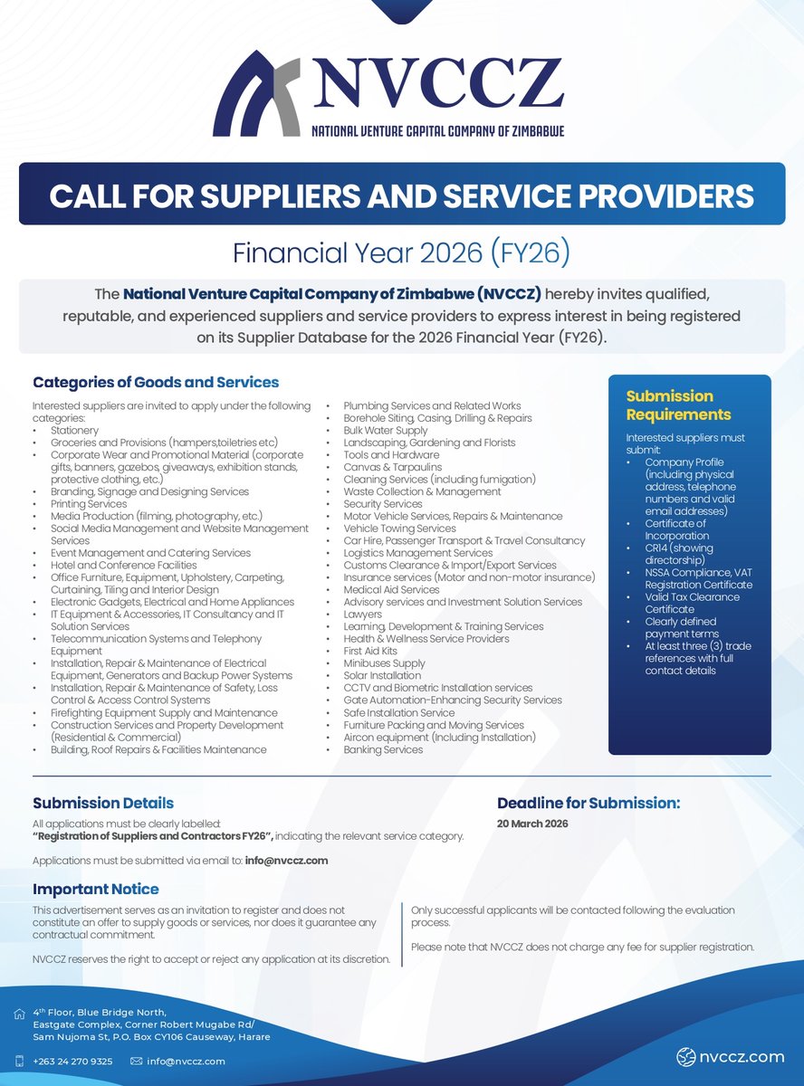 National Venture Capital Company of Zimbabwe tweet media