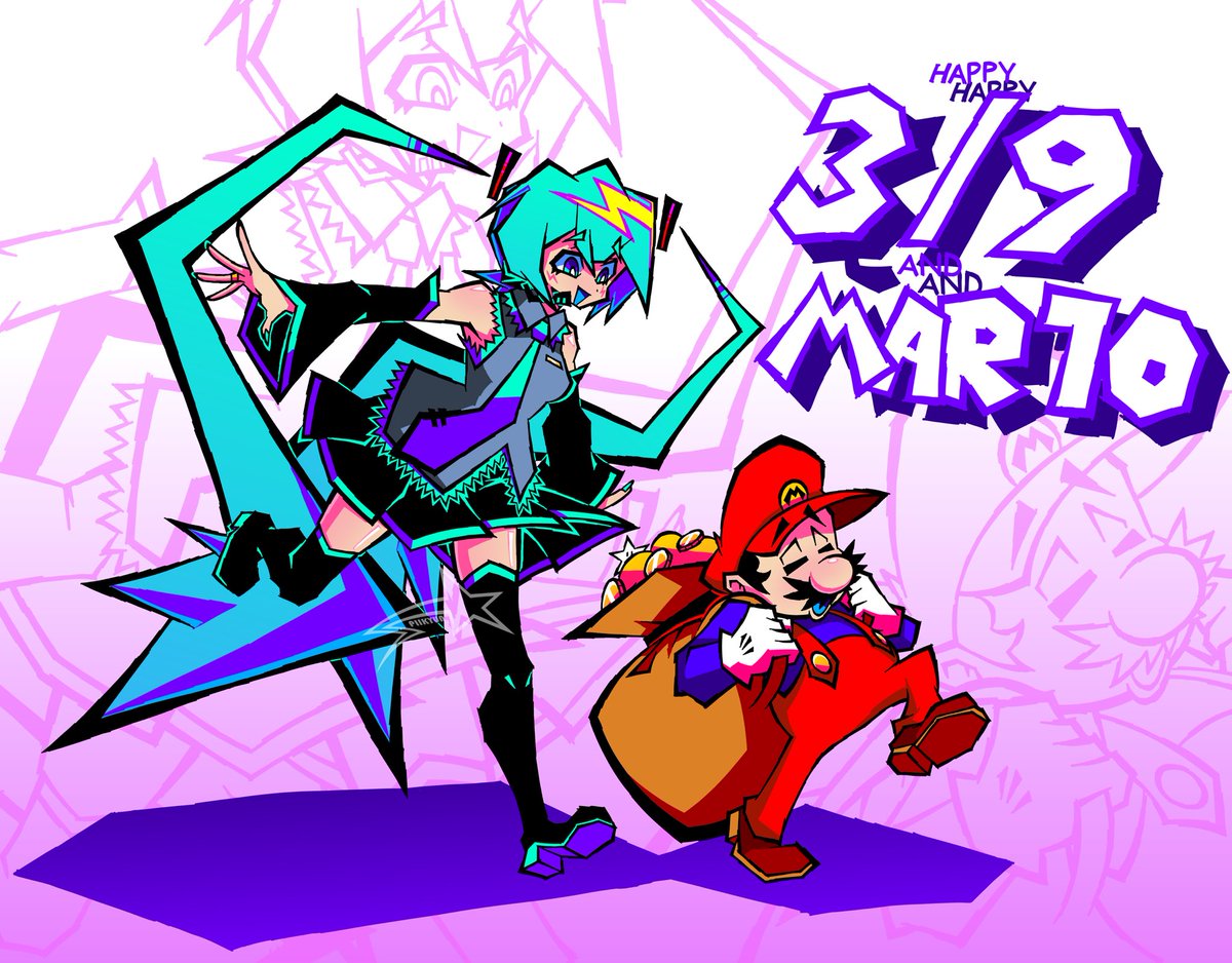 HAPPY MIKU DAY AND/OR MARIO DAY!!!!! (depending on your timezone)
#hatsunemiku #supermariobros #mikuday #marioday #fanart