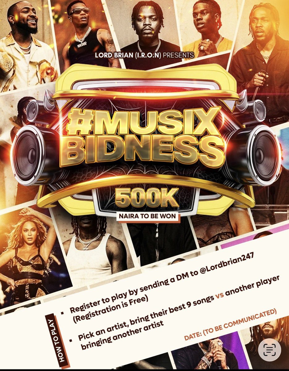 Lordbrian247's tweet photo. We are ready when you are.
DM, comment, come to our community and indicate your interest. Registration is free &amp; entertainment is guaranteed. This is gonna be a seismic event!

 #MusixBidness! #ElitesOnly 🫆 #OutPatientX #BranchOut #LordBrian #IRON #10Minutes #BrianYanYanYan https://t.co/BjQ0sa4bnh