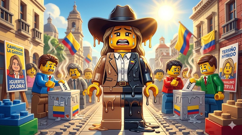 Juliantgm's tweet photo. Una de las tantas victorias recientes. La señorita Lego @linamariagarri1 quemada. No sabía en qué país vive, ni para quién legislaba. 

¡El pueblo se respeta carajo!

#PabellonDeLosQuemados #EleccionesColombia2026 #LinaGarrido https://t.co/03gkC7fBI9