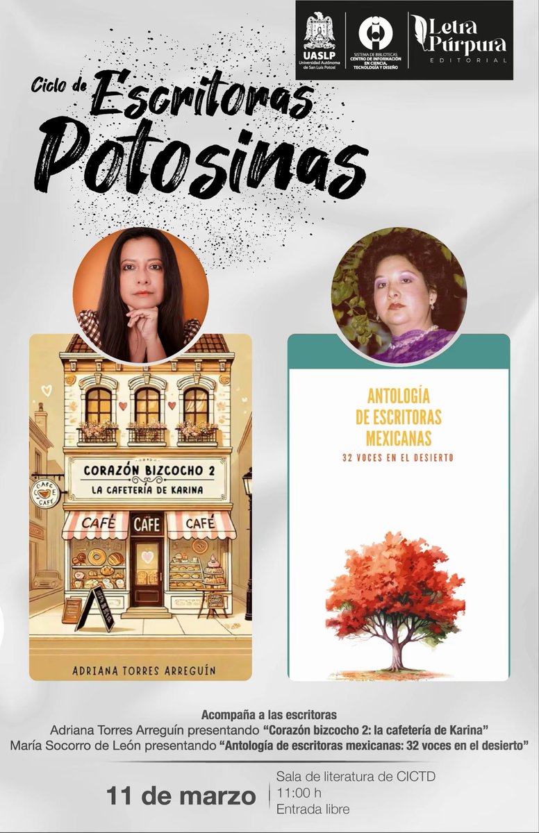 CICTD's tweet photo. El CICTD se transforma en un pequeño festival de historias:

🎬 Cine para todos
📚 Voces de escritoras potosinas
☕ Libros que saben a café y conversación

Una semana para emocionarse, imaginar y compartir cultura.

📍Sala de Literatura CICTD
🎟 Entrada libre https://t.co/ioQ6z6DEtm