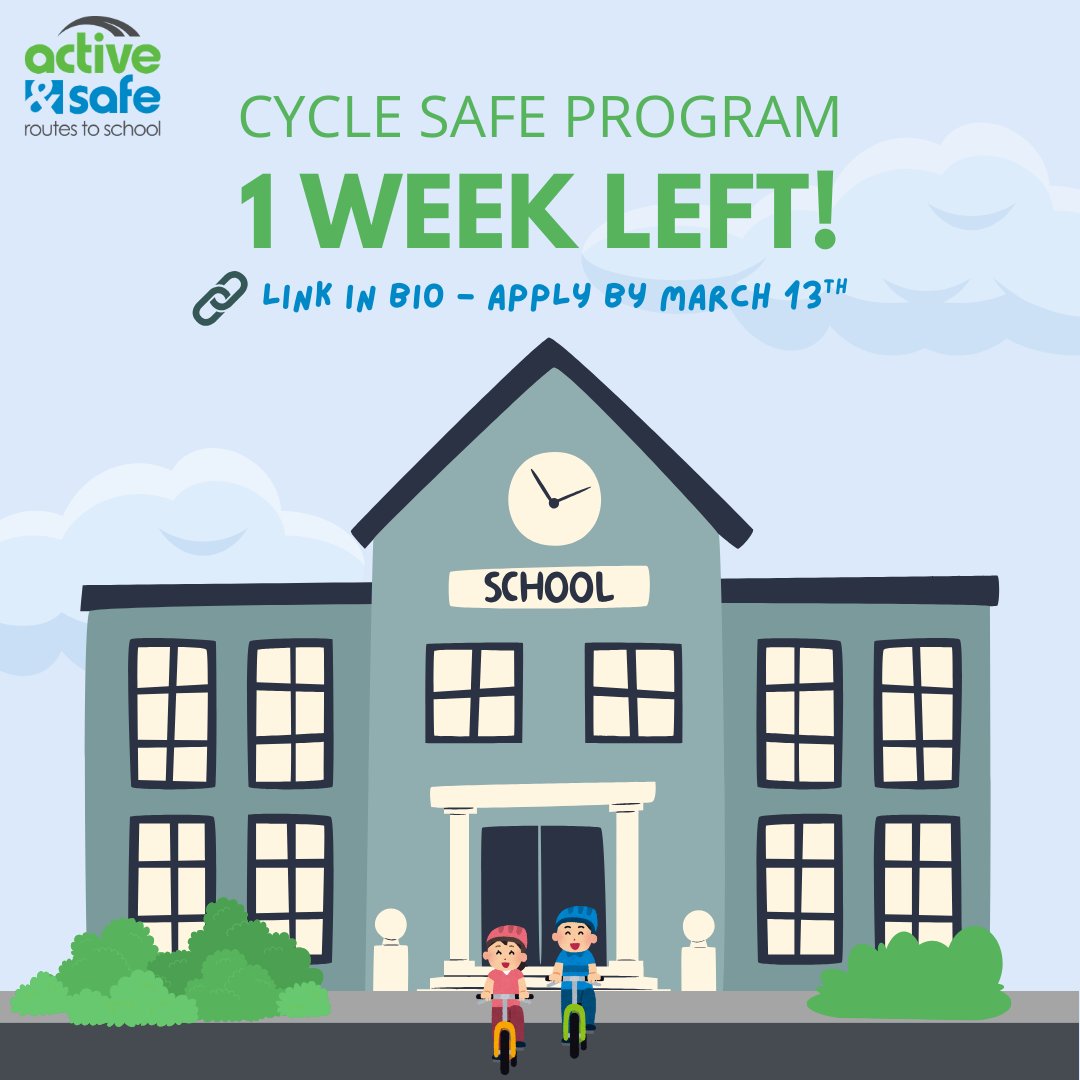 ELMO_ASRTS's tweet photo. ⏰ @TVDSB @LDCSB schools it's the last week to apply for Cycle Safe!

Interested in cycling safety supplies and education that promote healthier, safer school communities? Plus the chance to win a bike rack? Apply for the Cycle Safe Program today!

📅 Applications close March 13 https://t.co/4BR3hn8Wug