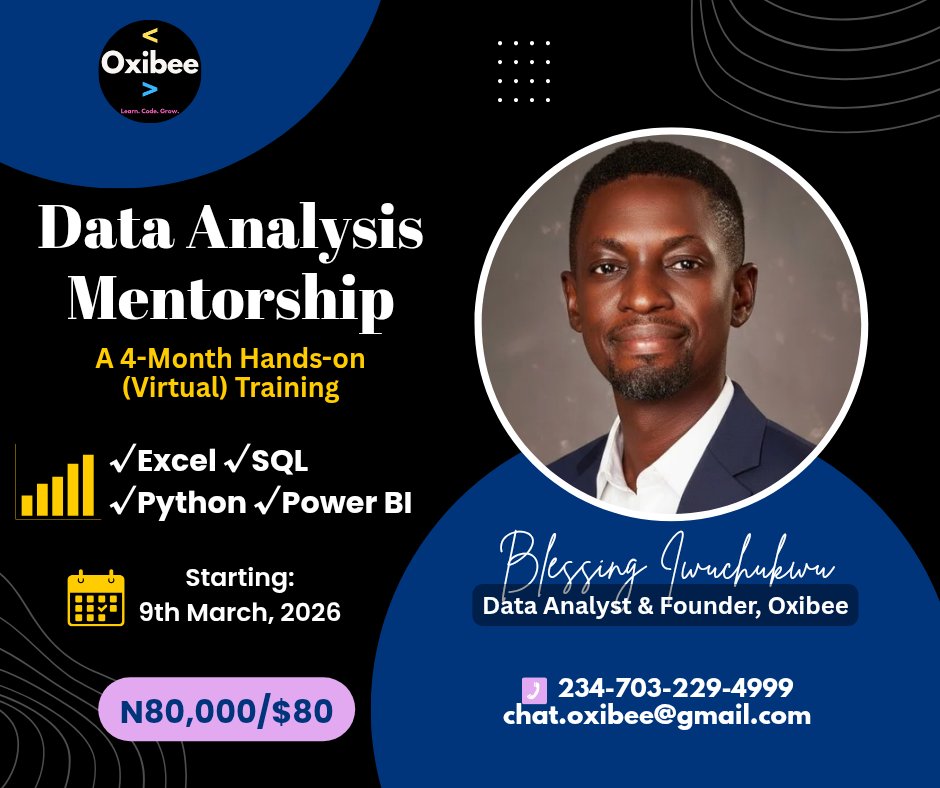 Blessing_OI's tweet photo. When I first started learning Data Analysis, I thought it was just about tools: charts, dashboards, etc.

But it changed something deeper.

It changed how I think.

I stopped guessing and started asking better questions:
• What does the data actually say?
• Where is the trend? https://t.co/kjg5pcvJ56
