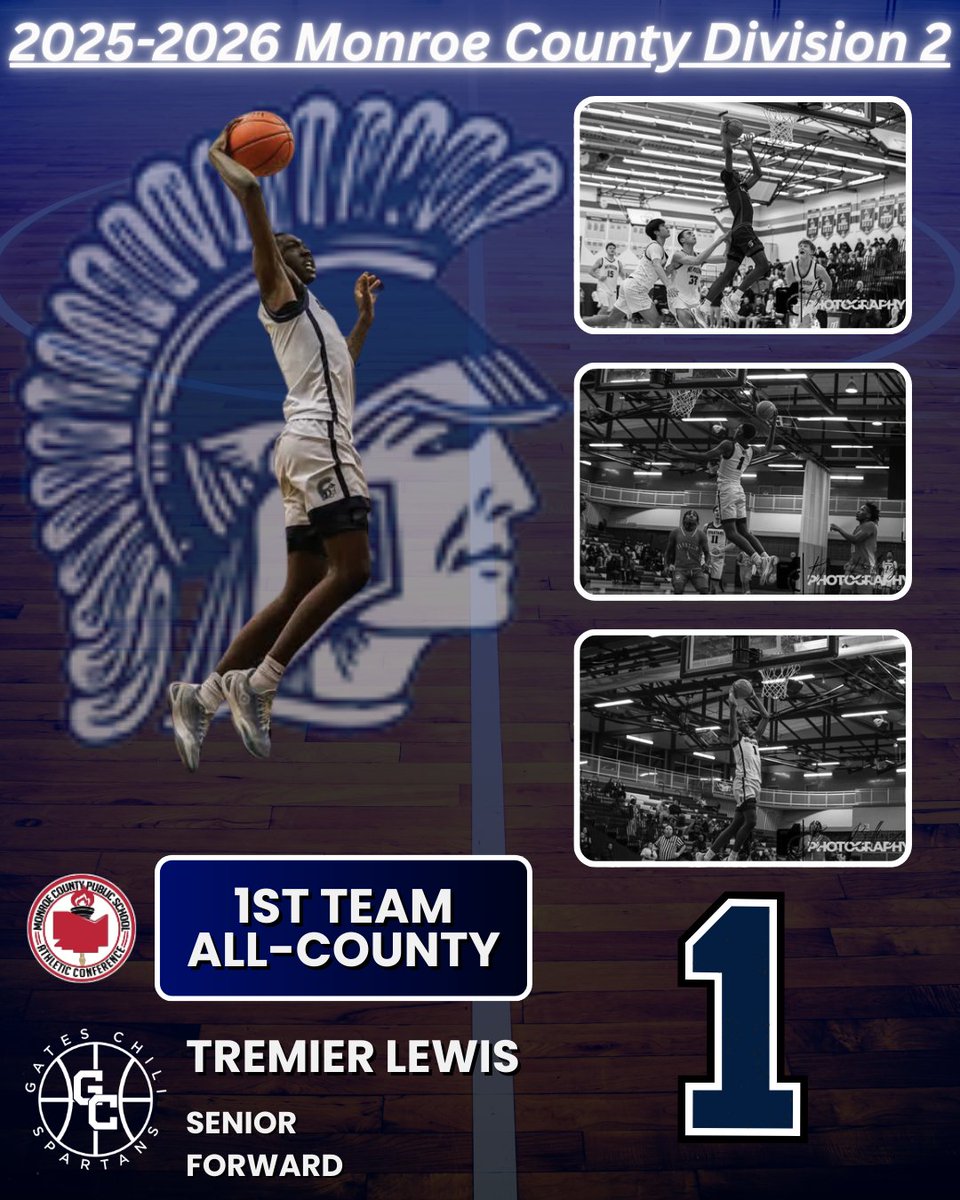 Congratulations to Senior Forward, Tremier L. on being named First Team All-County for Monroe County Division 2.  #gcpride #bleedblue
