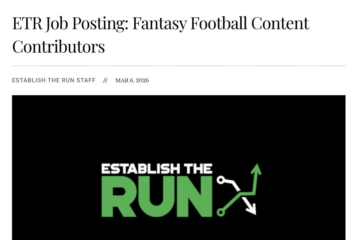 Establish The Run tweet media
