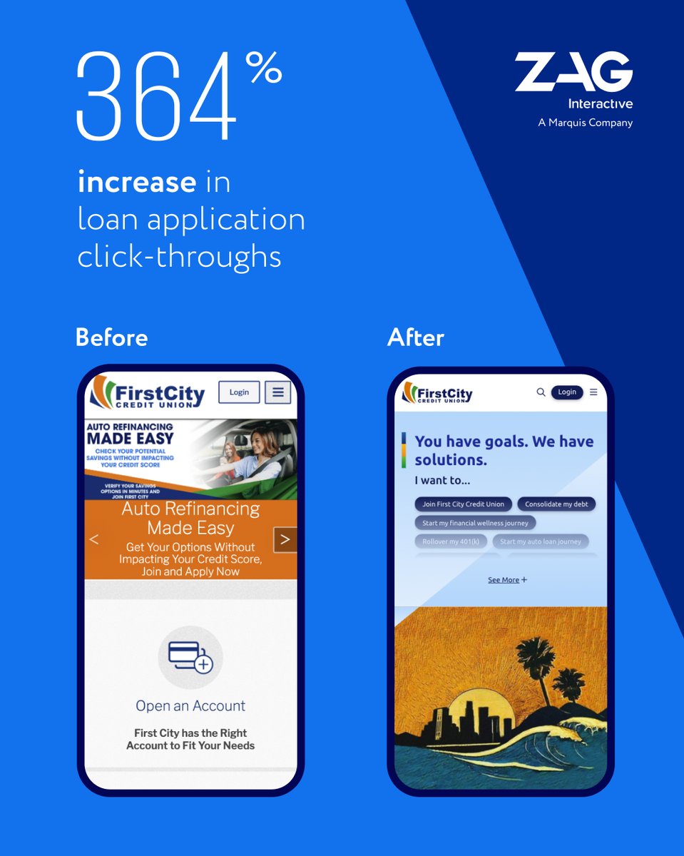 zaginteractive's tweet photo. 💻A credit union website that empowers Angelenos.

https://t.co/Vo6slDqCxZ
#digitalagency #marketingagency #design #websitedesign #websiteredesign #contentmarketing #analytics https://t.co/WJtI7a3yV7