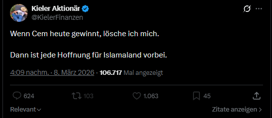 Ey <a href="/KielerFinanzen/">Kieler Aktionär</a>,

Soll ich dir beim Löschen deines Accounts helfen? 1063 Leute fanden deinen Beitrag bisher gut. Jetzt musst du liefern.
Oder bist du doch nur der Vollidiot, für den dich alle hier halten?