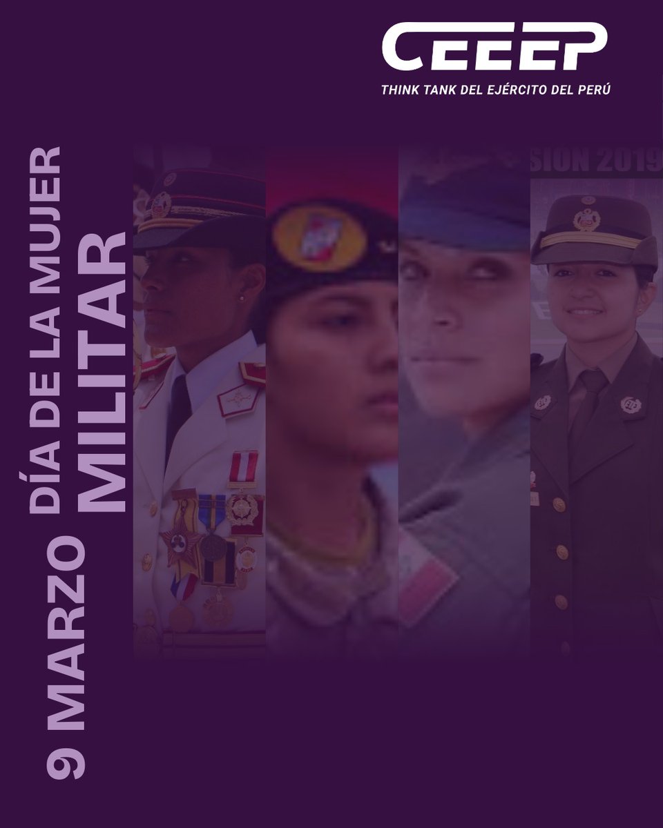 ceeeperu's tweet photo. En el Centro de Estudios Estratégicos del Ejército reconocemos el valor, la vocación y el compromiso de las mujeres militares que, con disciplina y liderazgo, contribuyen a la defensa y al futuro estratégico de nuestra institución y de la patria.

#FelizDíadelaMujerMilitar!🇵🇪🪖 https://t.co/Iin9oiscXY