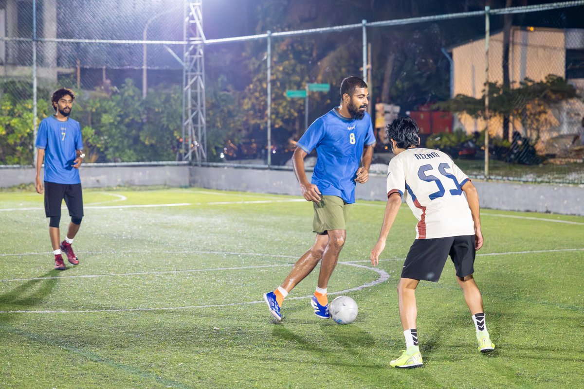 ImmigrationMV's tweet photo. The Controller General of Immigration, CP (Retd) Ahmed Faseeh, and Deputy Controller Ahmed Ashfan attended the Airports TriCup 2026, organized annually by the Airport Division during Ramadan, which concluded last night. The tournament was won by the Seaport Division after a compelling match against Airport Batch A, which ended in a penalty shootout.