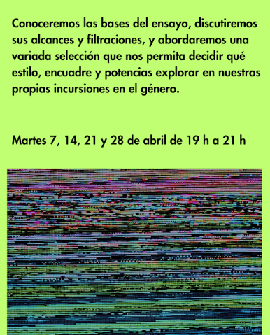 FundacionFilba's tweet photo. Para ir agendando: @ValeriaTentoni en el #LabDeEscrituras de abril.
➡️ Taller Ensayo y error: ¿Cuáles son las bases, alcances y filtraciones del ensayo? 

Anotate acá: https://t.co/1ScG8xyY8Y https://t.co/Q69ehxm0Pk