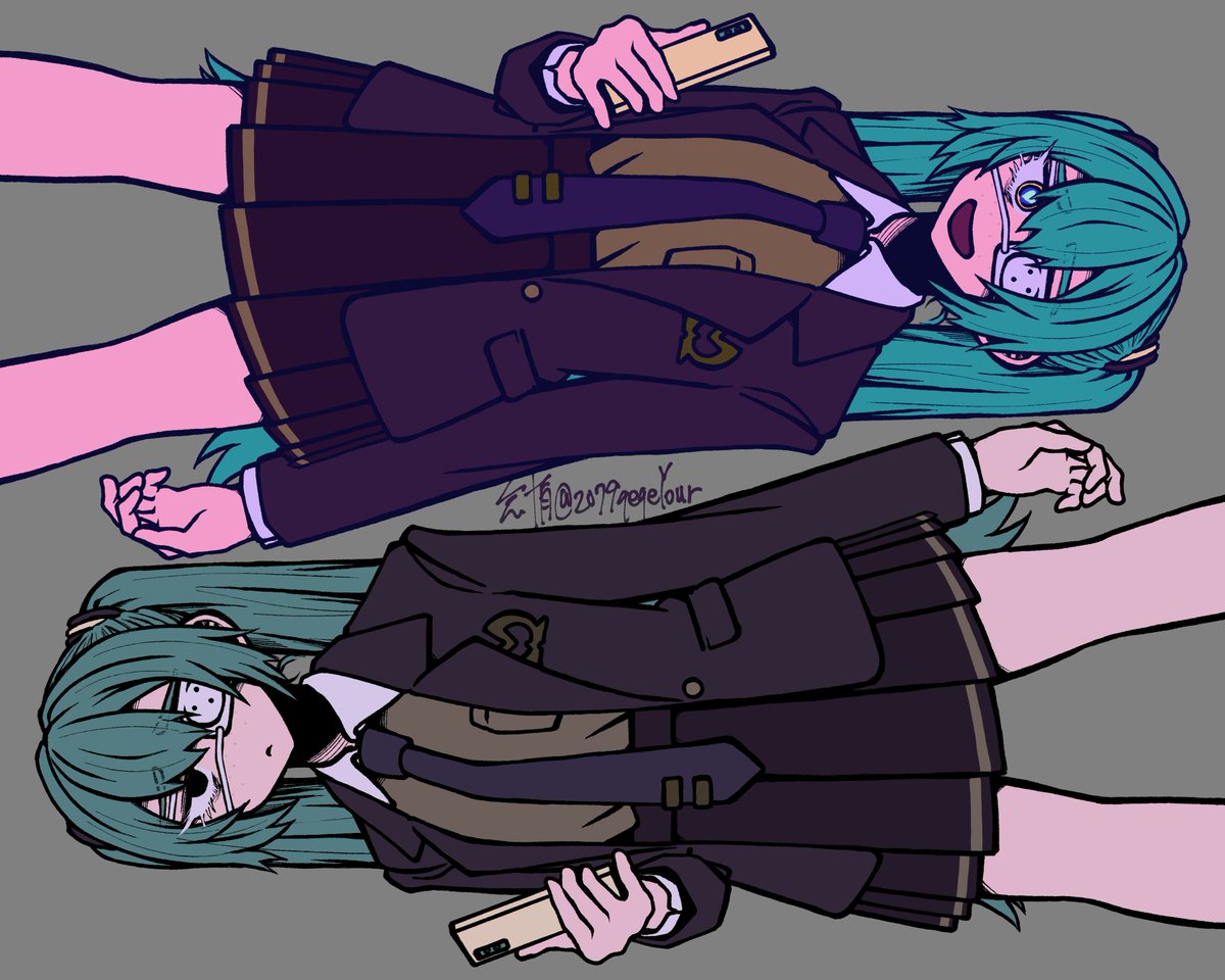 ミクの日なので昔描いたらくがきでも再掲しとこうね... 