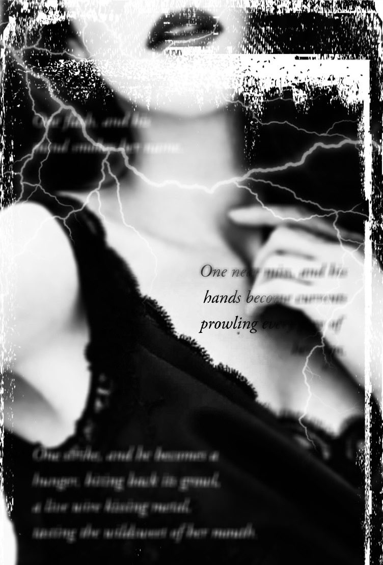 #vss365
One flash, and his mind smokes her name.
One near miss, and his hands become currents prowling the pyre of her hips.
One strike, and he becomes a hunger, biting back its growl
a live wire kissing metal,
tasting the wildsweet of her mouth.
#Lightning arches between their