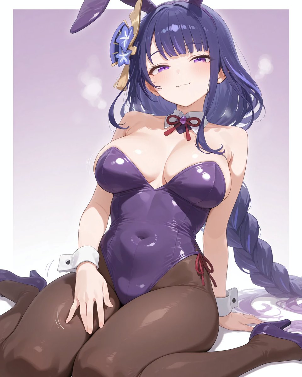 AItakaashigani's tweet image. バニーな影ちゃんが膝枕してくれるぞ！！💜 #raidenshogun #genshinimpact
