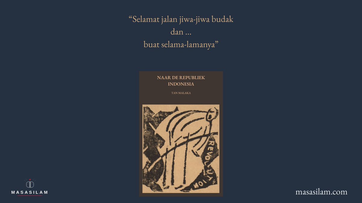 Naar De Republiek Indonesia (Menuju Republik Indonesia) — Tan Malaka

Format: EPUB (0.66 MB)
Bab: 16 bab &amp; subbab
Total kata: 13.668
Estimasi baca: 68 menit
Kategori: Ilmu Politik, Ilmu Sosial, Sejarah

Dapat dibaca dan diunduh gratis di masasilam.com/buku/naar-de-r…