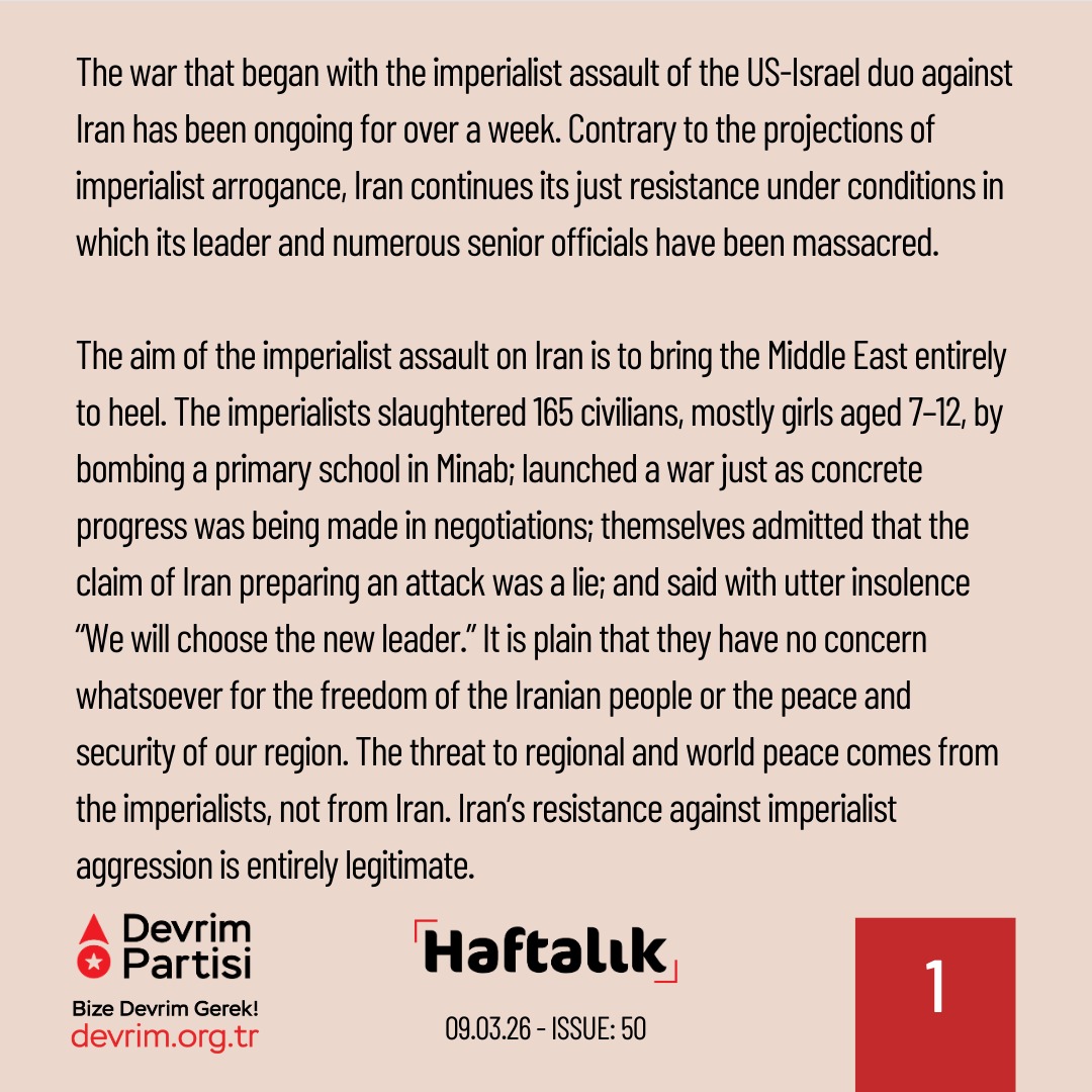 devrim_int's tweet photo. We will not allow Turkey to be dragged into war

"Haftalık" (Weekly), where we assess significant developments of the previous week, is out: https://t.co/giIXHve6ST