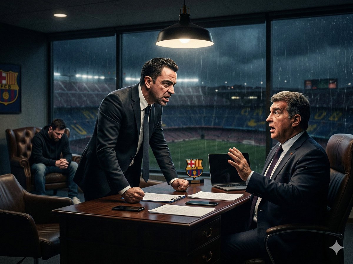 GodiPaglu's tweet photo. 🚨 BARCELONA BOMBSHELL 🚨

Xavi claims Lionel Messi’s 2023 return to Barcelona was ALREADY APPROVED by La Liga

But president Joan Laporta pulled the plug himself.
No financial issue
No contract problem
Just politics

Did Barça fans get robbed of Messi’s last dance?
[Via: @F365] https://t.co/lN6ls5Uk8M