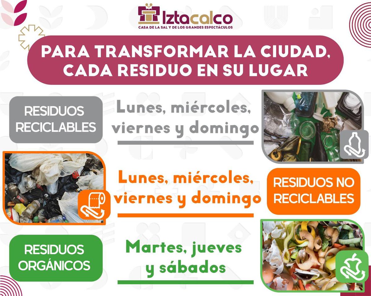 IztacalcoAl's tweet image. Cada residuo en su lugar. ♻️

Con pequeñas acciones construimos una comunidad más limpia y responsable.

Sigamos avanzando juntos hacia #BasuraCero. 🌱
