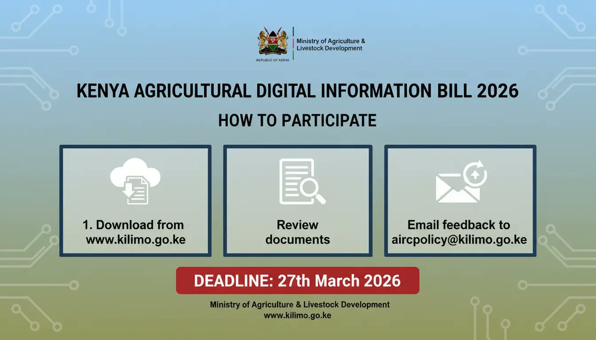 Cabinet Secretary Agriculture & Livestock Dev't tweet media