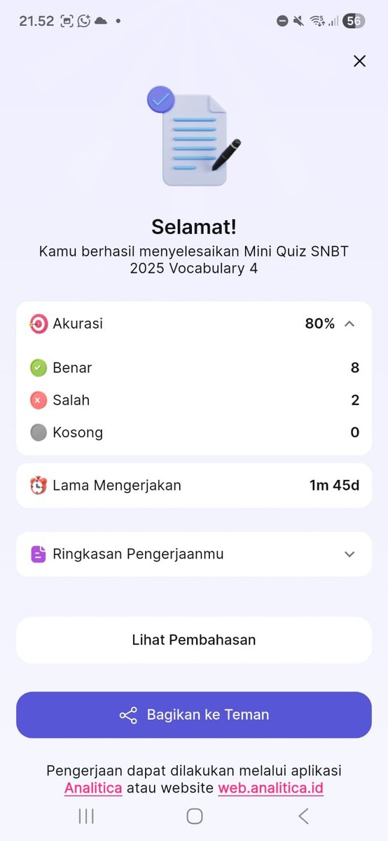 wrwrwrwk's tweet photo. after vs before wokwowk
analitica membuatku sadar bahwa aku gaboleh jumawa karena lbe udah nyentuh 700 (alhamdulillah) but still... jadi semakin ingin menggali lebih banyak vocab https://t.co/2KpWFlkzr2