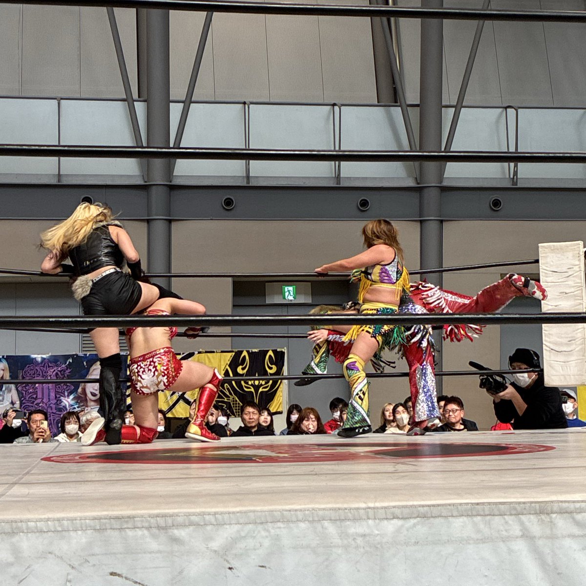 2026.3.8
マーベラス刈谷大会
セミファイナル

永島選手&amp;Maria選手、連携💛💜

タイミング合わせて、2人で攻める🏃‍➡️💨

#永島千佳世　選手
#Maria   選手
#マーベラスプロレス