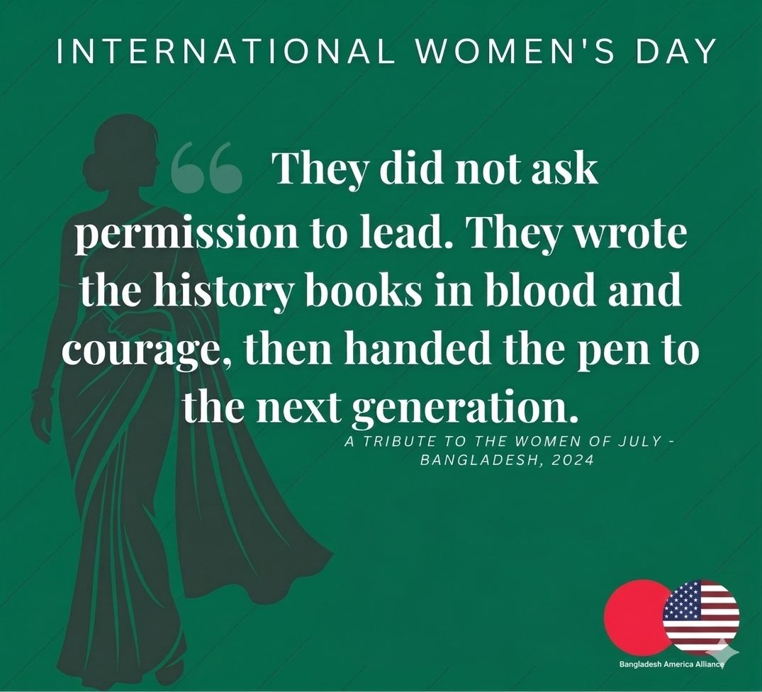 bdusalliance's tweet photo. This International Women’s Day, we remember the women of July! May your courage and will continue to guide the nation forward! https://t.co/iU07LI8uKB