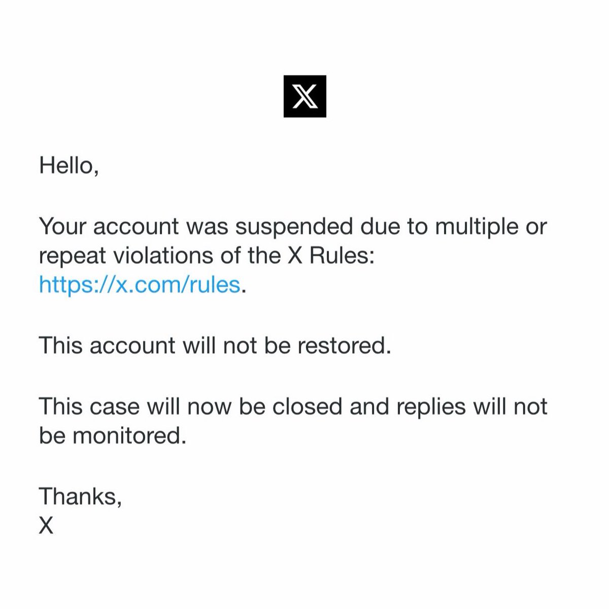 My account was suspended for “inauthentic behavior.”

I received one email saying it was unsuspended, and another saying it will not be restored.

Yet my Premium subscription is still active and billing.

How does that make sense? <a href="/elonmusk/">Elon Musk</a> <a href="/X/">X</a>