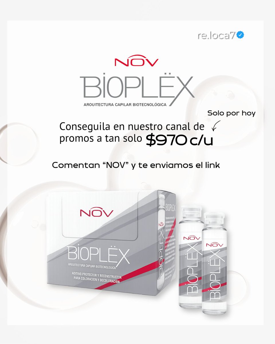 Reloca07's tweet image. 💉✨ ¡Reparación profunda en una sola ampolla!
Dale a tu cabello la reconstrucción que necesita con tecnología Plex 🔬💪
Más fuerte, más brillante 💆‍♀️🌟

¿Lista para transformar tu cabello? 🔥💖

#ReLocaMayorista #HairRepair #CabelloSaludable #HairCare
