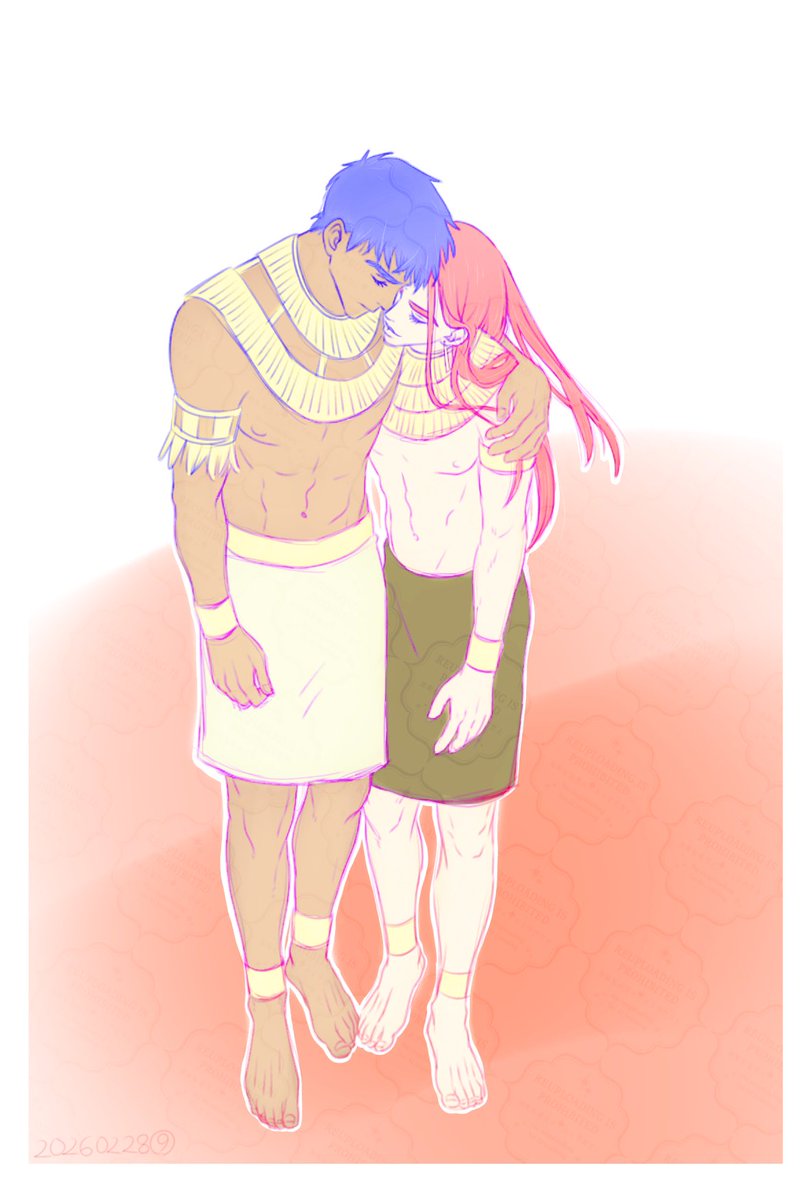 riくりゅうペア🥇の演技にもお互いの絆的なものにも涙腺ゆるゆる🥹な頃に2人の素敵なお写真を見かけて衝動的に描いた絵があったことすっかり忘れてた！
あと、aリサリuちゃんの髪型がイシス姐さんにしか見えなかったよね👀