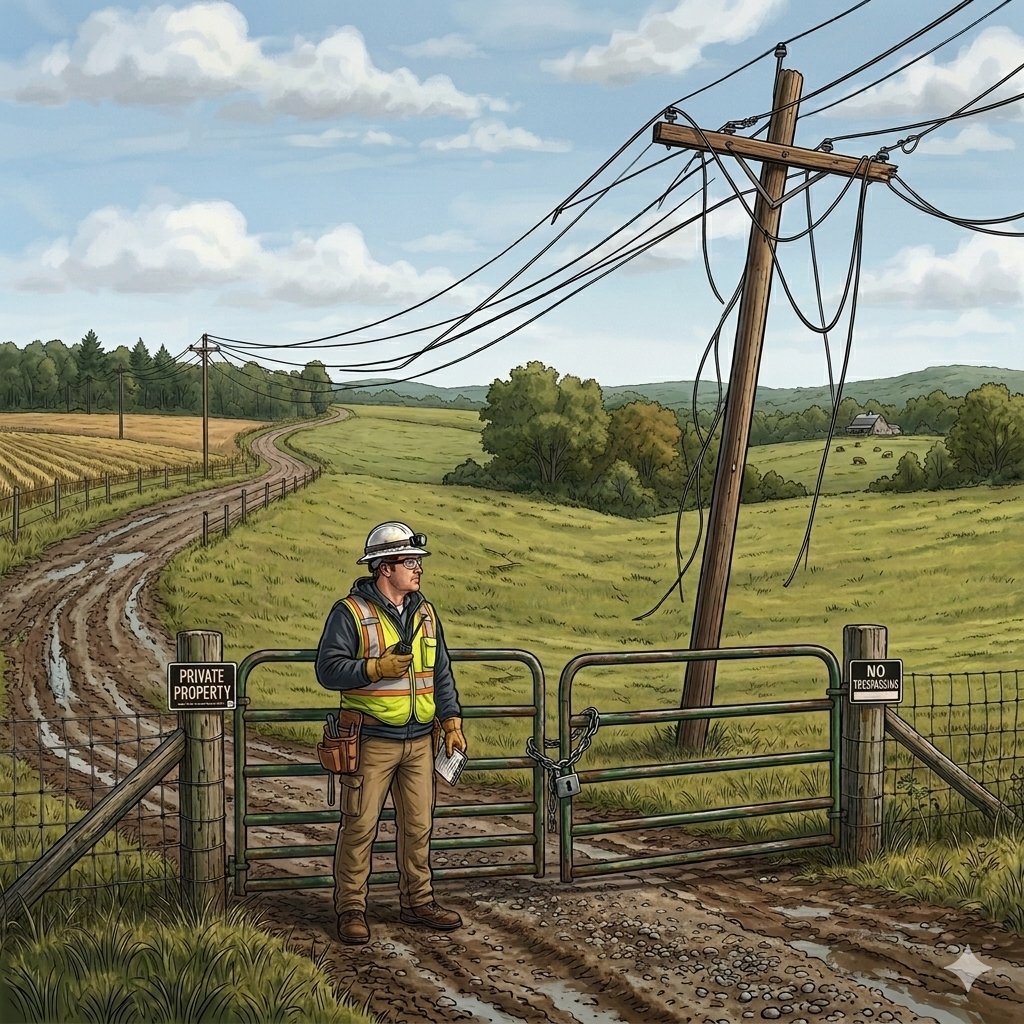 DOUGLAS_COOP's tweet photo. 🔌 Help Us Keep Your Power On: Gate Access Matters

At Douglas Electric Cooperative, our crews maintain hundreds of miles of power lines across private property. Many of these lines are located behind locked gates.

When our crews can’t access a gate, it can delay repairs, slow outage restoration, and prevent routine maintenance that keeps the lights on for you and your neighbors.

That’s why we ask members with gated property to help us by either:

🔑 Providing the combination to your gate, or
🔒 Allowing us to install a Douglas Electric lock alongside yours

Your gate will remain secure, and our crews will only use access when performing utility work such as:

• Power line maintenance/inspection
• Vegetation management
• Outage response
• Emergency repairs

Quick access helps us restore power faster, prevent outages, and keep our system safe and reliable.

If you have a gate on your property that may affect access to electric facilities, please contact our office so we can coordinate access.

📞 Douglas Electric Cooperative
541-673-6616

Thank you for helping us keep power flowing safely and reliably for our community.