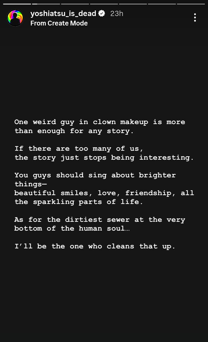 ghostisofflin3's tweet photo. > all the sparkling parts of life
Are we listening to the same visual kei gng 🙏
Also if you want to address other bandmen, why don't you do that in japanese? https://t.co/5DRdf1mQ3U