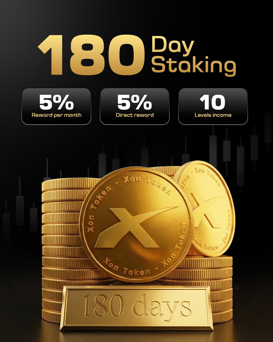 xontoken_io's tweet image. Lock in. Level up. 🚀
XON 180 Day Staking is built for serious earners.
Big commitment. Bigger rewards. 💎

XON 180 Day Staking
📈 5% Monthly Rewards
🎁 5% Direct Bonus
🔗 10 Level Income Potential

The longer you hold, the stronger your gains grow.

#XchangeOn #XONStaking #XON