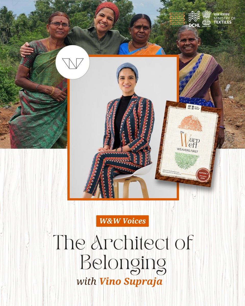 dchandlooms01's tweet image. Warp &amp;amp; Weft – Edition 3 presents Vino Supraja, raised in Vandavasi near Kanchipuram, culture was never curated or consumed. When a craft travels to global stages, its makers must travel with it.

Read the full story- link in bio.

#magazine #brands #Handlooms #designers