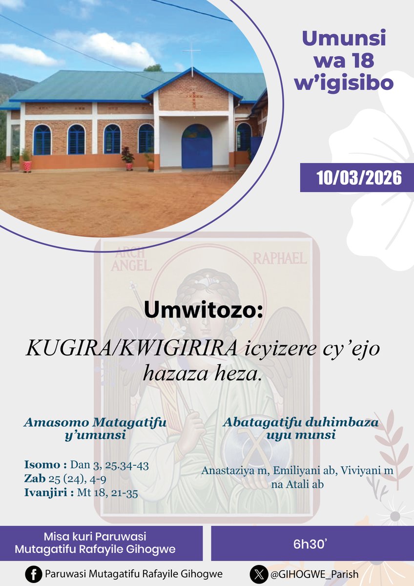 Paroisse Catholique Saint Raphael GIHOGWE tweet media