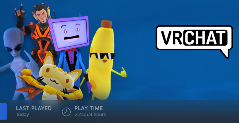 KoberuVR's tweet photo. Boy I had VRChat for 4 years and don't even have 3,000 hours yet lol https://t.co/CdwlWXki4m