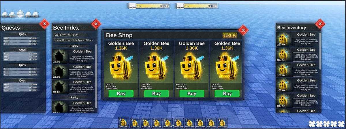 Bee Ware Gui simple Bee-Swarm ui #ROBLOX #RobloxUI #RobloxDev #GUI