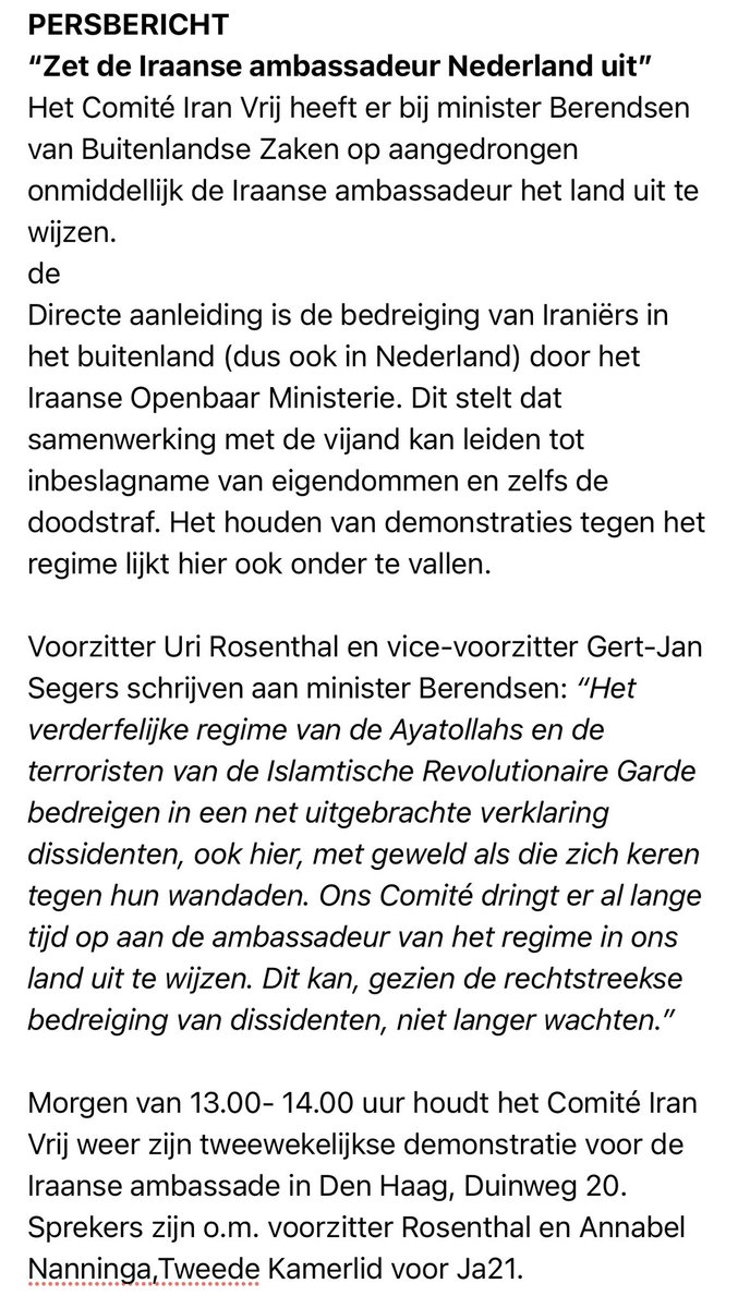 Comité Iran Vrij tweet media